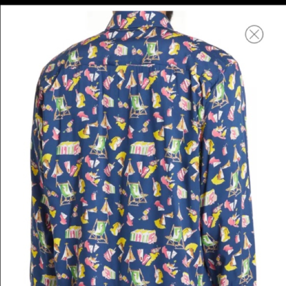 Bugatchi Shaped Fit Summer Fun Button Front Shirt… - image 4